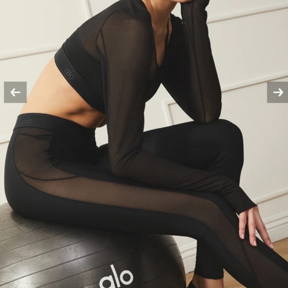 ALO Yoga Black Sheer Leggings